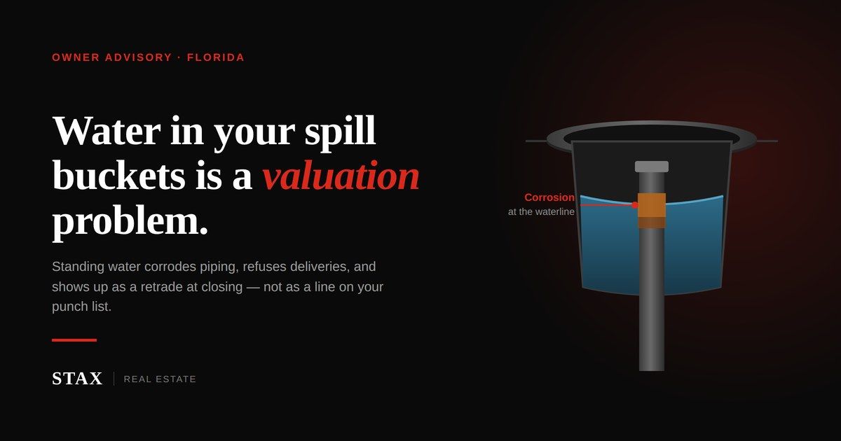 Water in Your Spill Buckets Is a Valuation Problem, Not a Maintenance Problem