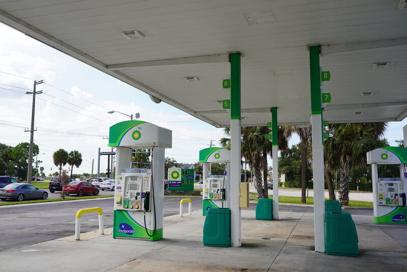 The BP gas station corner in Melbourne, Florida